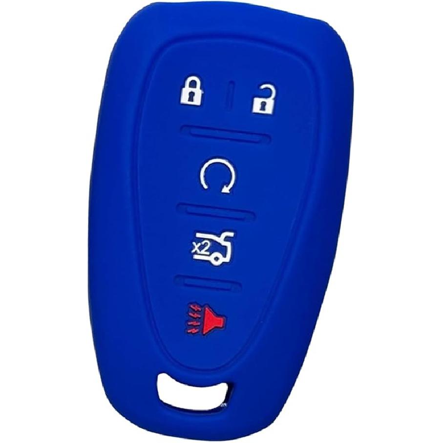 Silicone Key Fob Cover, Remote Key Protector Fit for Chevy Equinox Traverse Blazer Malibu Traiblazer Cruze Sonic 2016-, 5 Buttons Keyless Remote