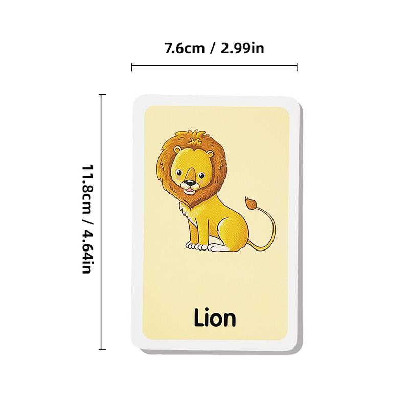 36 Double-Sided Animal Recognition Cards for Kidsren's Enlightenment and Learning Through Pictures, Paper-Based Fun Teaching Cards