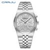 Fashion Business Mens Watches with Stainless Steel Waterproof Chronograph Quartz Watch for Men, Auto Date