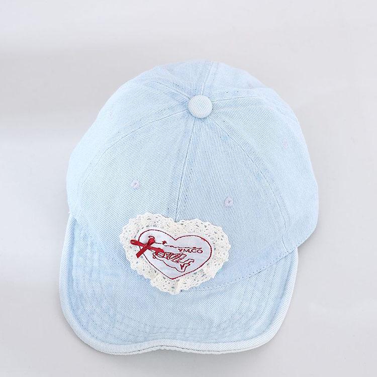 Spring & Autumn Unisex Baby Denim Hat with Embroidered Letters