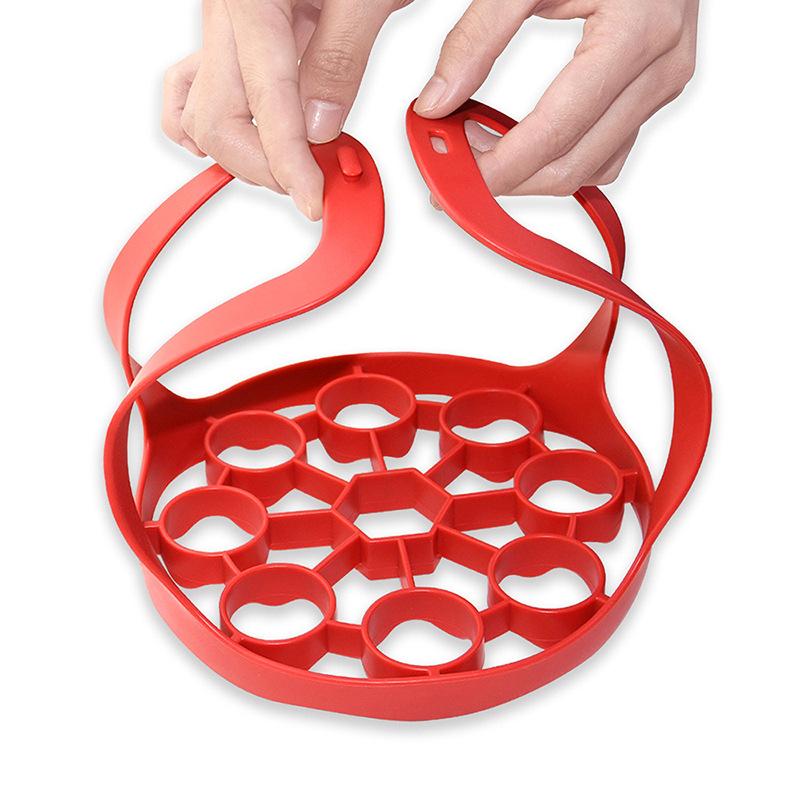 Silicone baking tray sling accessories silicone 9-hole carry basket kitchen pressure cooker steamer rack silicone egg steamer