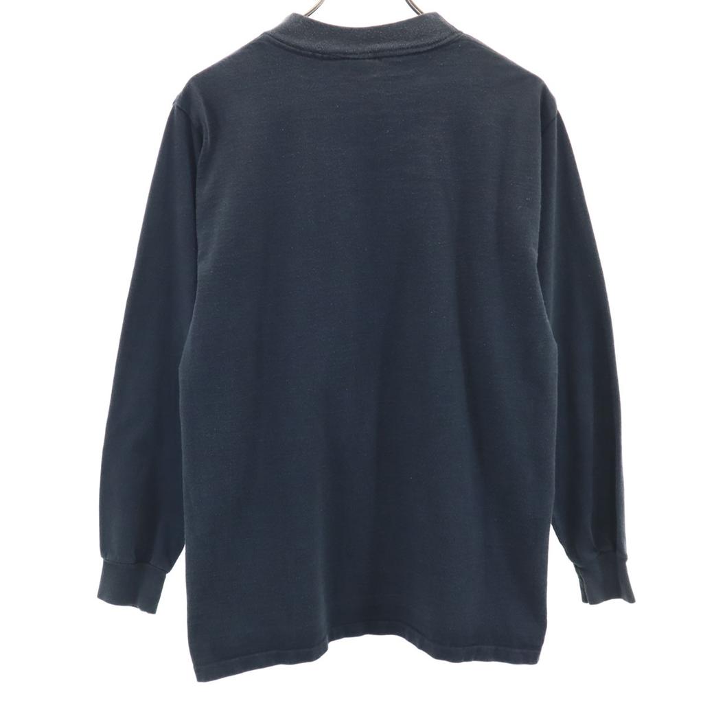 JIMMY'Z 90s Old USA Made Long Sleeve One Point Mock Neck T-shirt M Black Men's Used