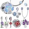 Blumen Anhänger S925 Silber Charm Passend 3mm Schlangenknochen Kette Diy Für Frauen Mode Schmuck Romantisch Elegant Perle