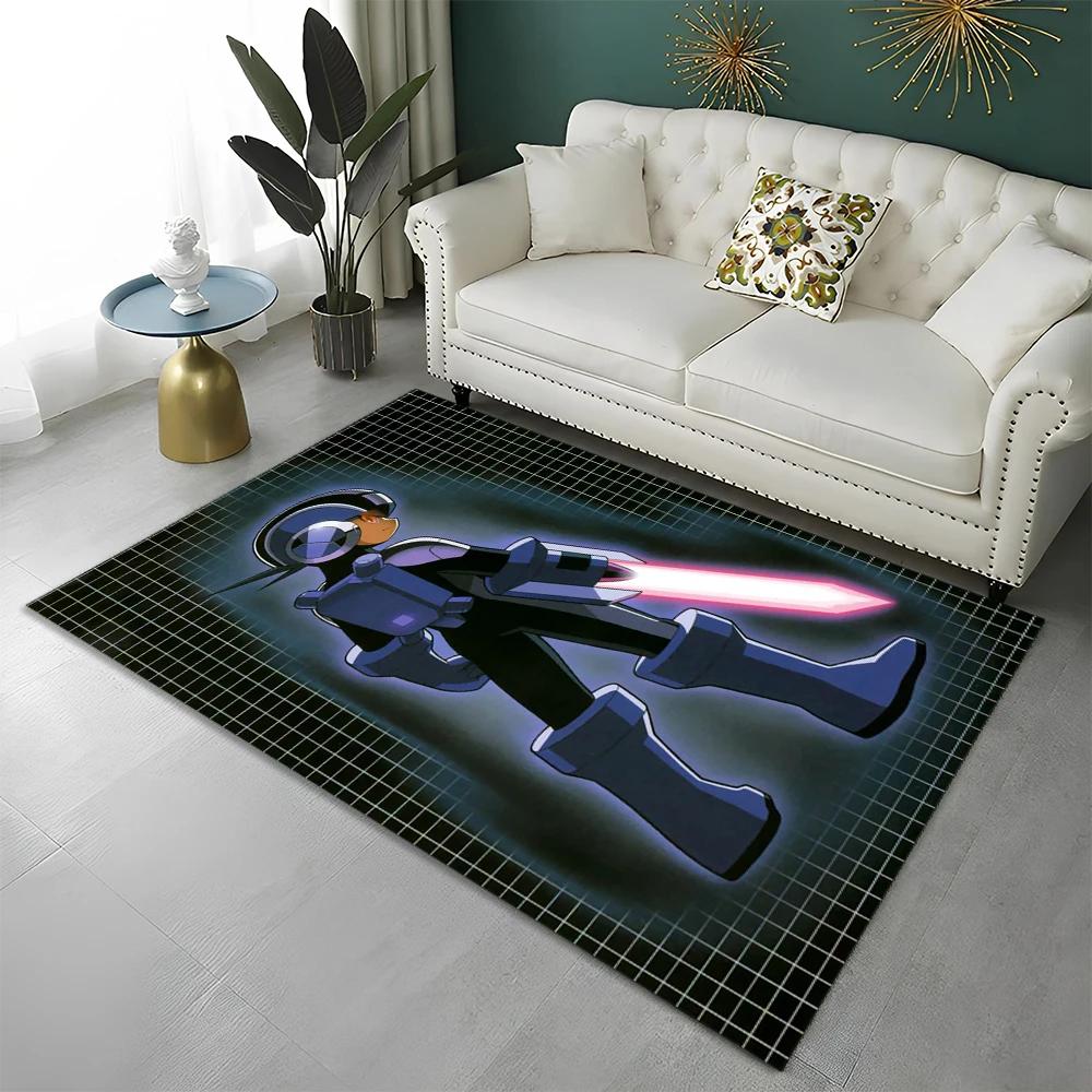 Retro Games Megaman Rockman Cartoon Carpet Rug for Home Living Room Bedroom Sofa Doormat Decor,Child Area Rug Non-slip Floor Mat
