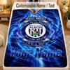 Coperta di FlanellaWest Bromwich Albion FC Testo Nome Personalizzato Coperta Morbida Calda Personalizzata Decorazione per la Casa Regalo