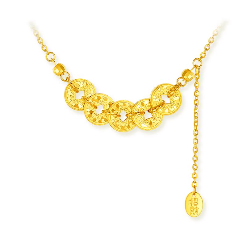 Zhou Dasheng 925 Silver Five Blessings Collarbone Necklace