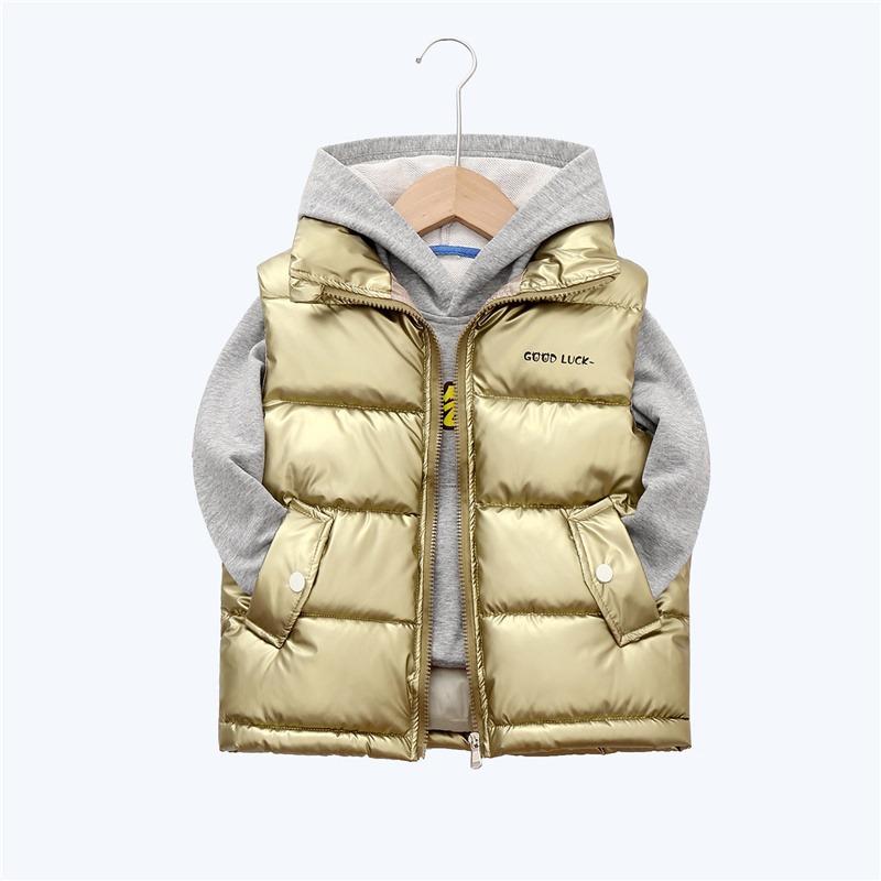 2023 Autumn Corduroy Standing Collar Vest Children Warm Thicken Vest Baby Cotton Waistcoat Kids Outerwear Coat Boys Girls Jackets Vest