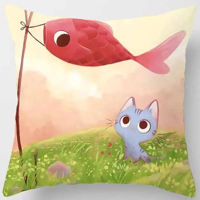 Fairy Tale World Cartoon Pillowcase Car Ornaments Office Living Room Sofa Home Pillowcase