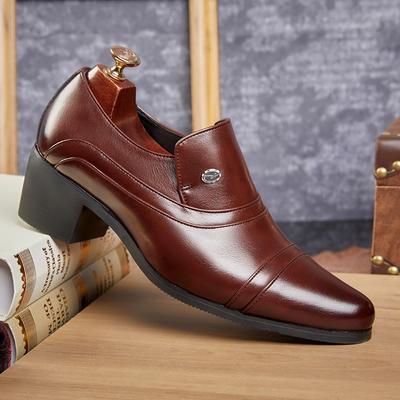 Mocasines Elevados Vintage Clásicos para Hombre Zapatos de Vestir Formales para Negocios Aumento de Altura Cuero de Calidad Mocasines Formales para Banquetes de Boda