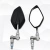 Motorcycle rearview mirrors black silver with adapter fit 10mm thread size ABS aluminum alloy rotating motorcycle side mirror