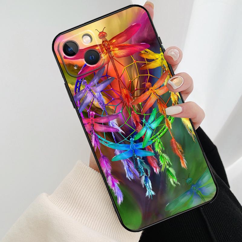 Colorful Dragonfly Phone Case For iPhone 17 Pro Max 14 13 12 11 15 16 Pro Max Mini 15 16 Plus 16e 17 Air Cover