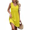 Women's V-neck Casual Beach Vacation Style Vintage Solid Color Sleeveless Splicing Dresses