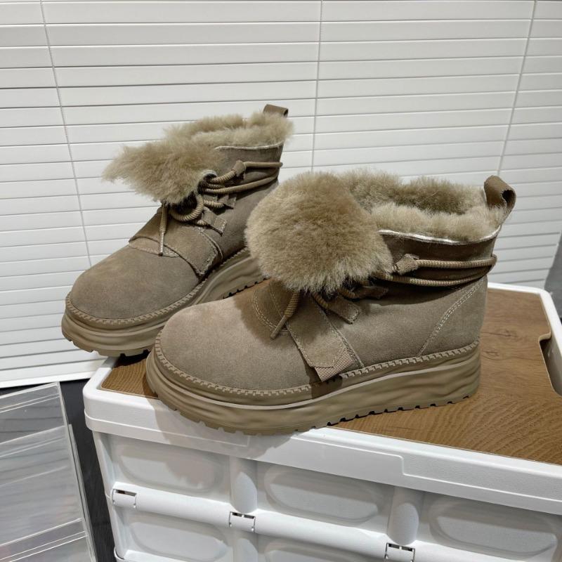 European Version Women's Boots Thick-soled Snow Boots Women's Winter New Warm and Velvet Casual Women's Shoes Leather Short Cotton Boots