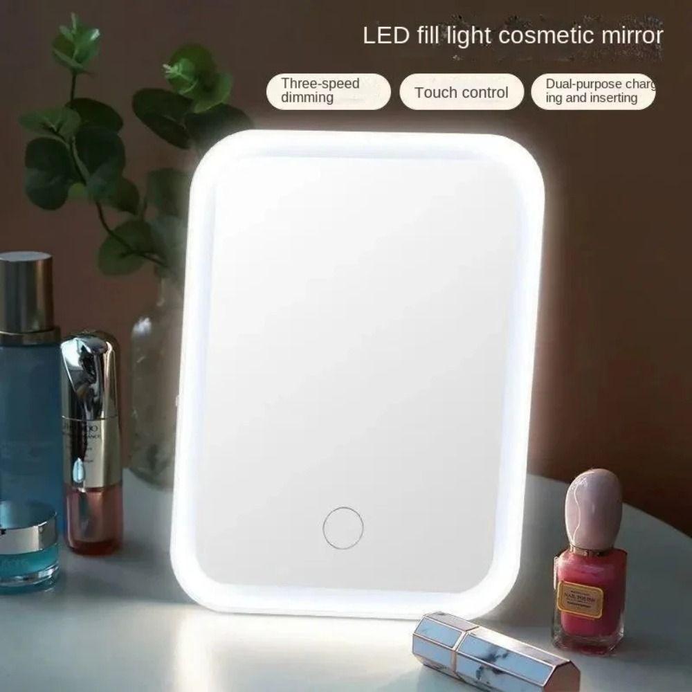 3 Colors Light Modes LED Makeup Mirror Touch Screen Beauty Mirror New Dressing Mirror