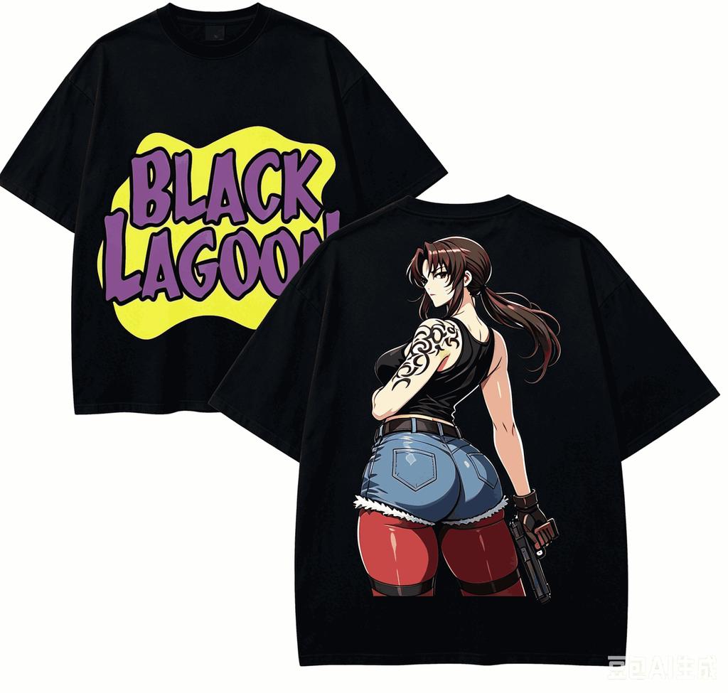 Black Lagoon Anime Lover TShirt Harajuku Cotton NewModel High Street Retro Fashion Unisex Oversized High Quality Breathable
