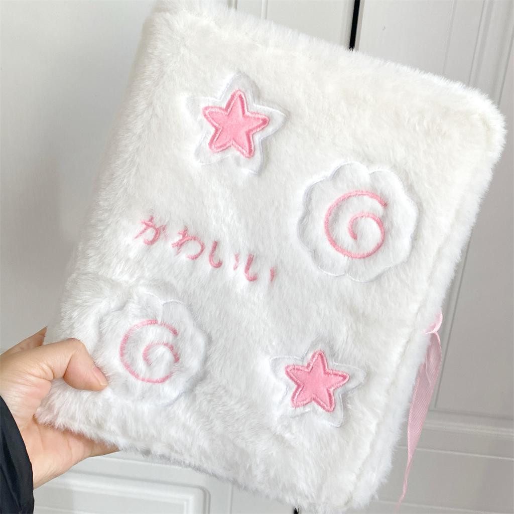 A6 Cartoon Plush Binder Card Book Pocards Collection Book Ins Girl Cute Kpop Idol Card Po Album Holder Book Stationery Quality