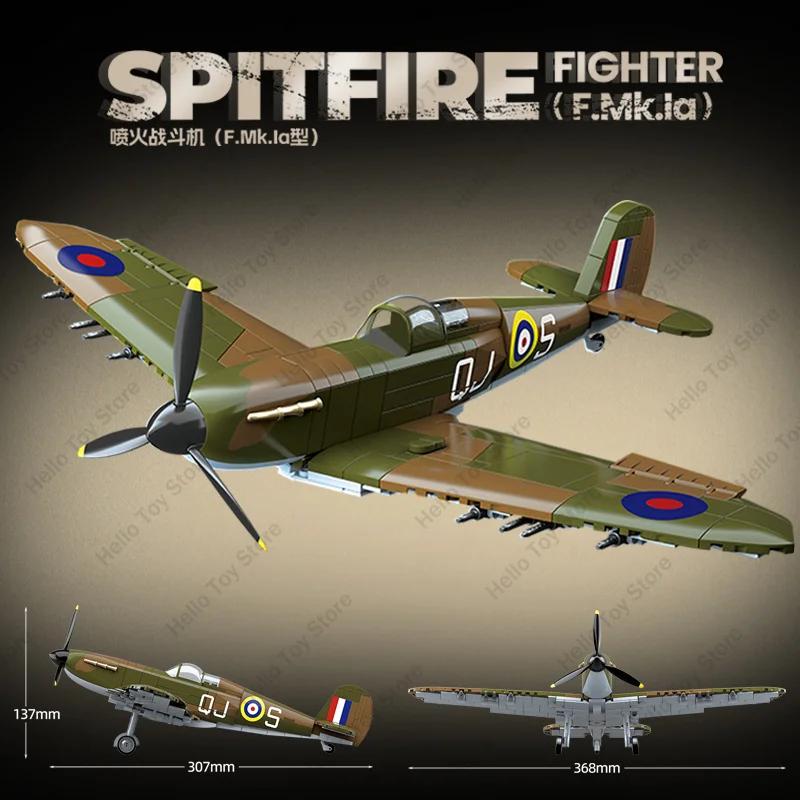 Interesting Toys Unisex Kids 682Pcs Firebat Fighter F.mk.la Type Military Assembly Blocks Set Educational Toy For Kids Children's Moc Building Blocks