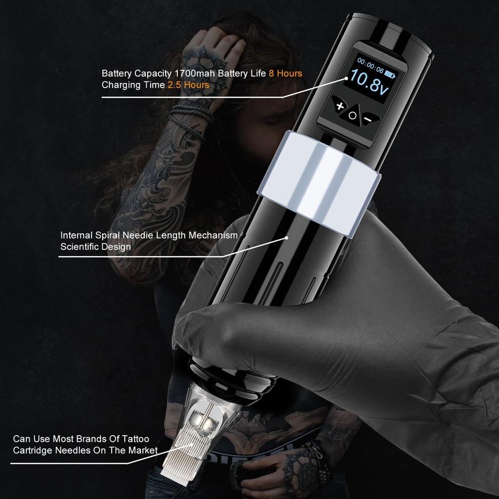 Tattoo Machine Wireless Tattoo Pen Removable Battery Hollow Cup Lithium Battery All-In-One Machine Tattoo Tool