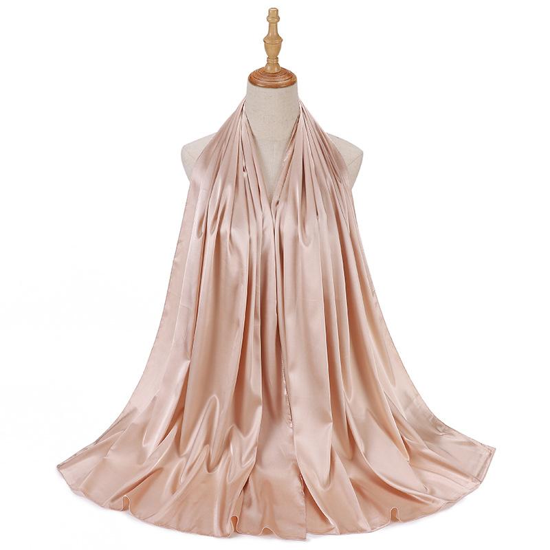 Satin Hijab Malaysia Velvet Satin Silk Hijab For Muslim Satin Silk Hijab Plain Color Muslim Tudung Bawal