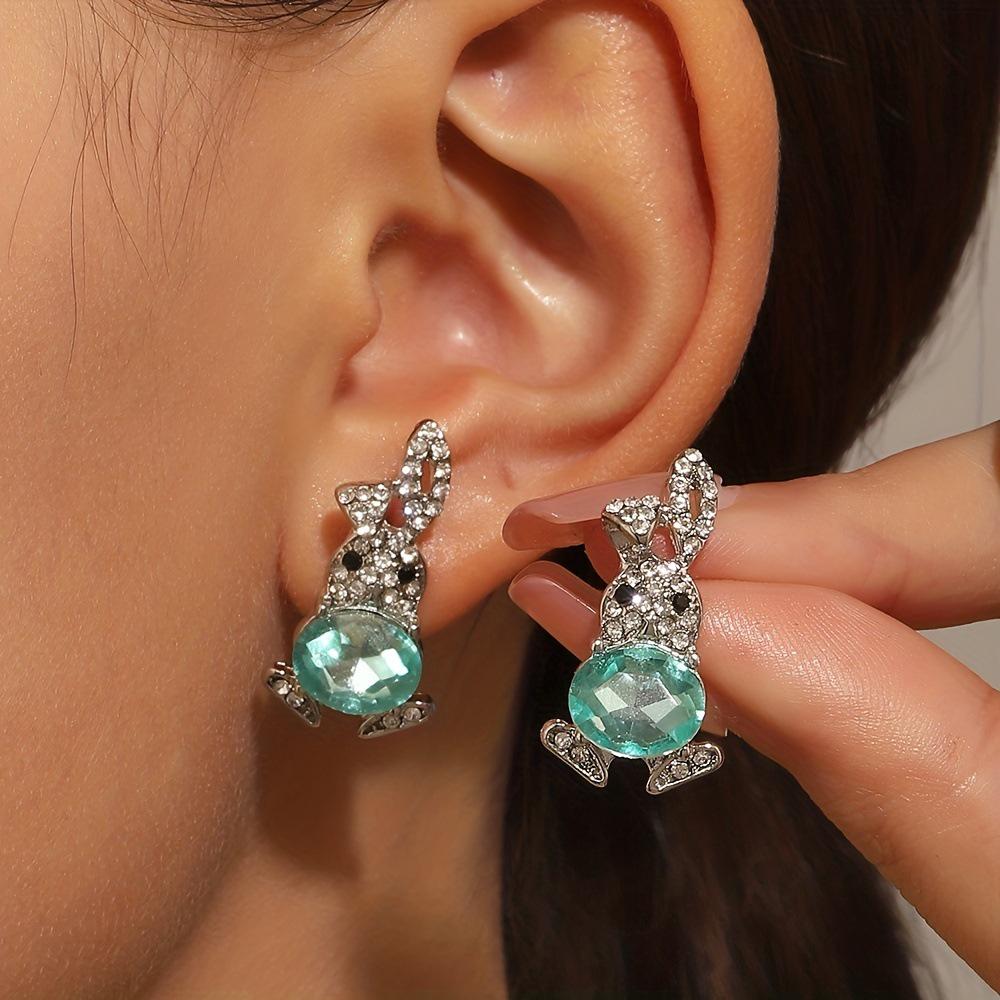 Asymmetrical Stainless Steel Rabbit Earrings - Cute Easter Ornament for Women