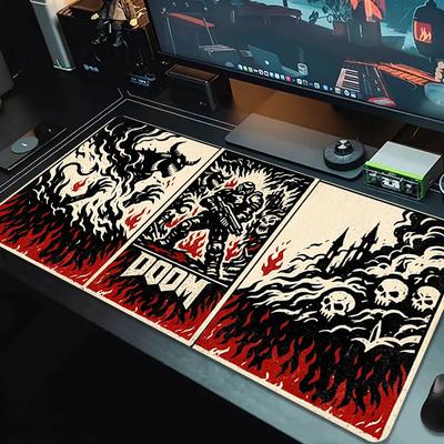 Doom Mauspads Großes Gaming-Tischkissen Rutschfestes Laptop-Tablet Großes Mauspads XXL Matte Mini-PC-Spielmatte Mit Verriegelungskante_xia