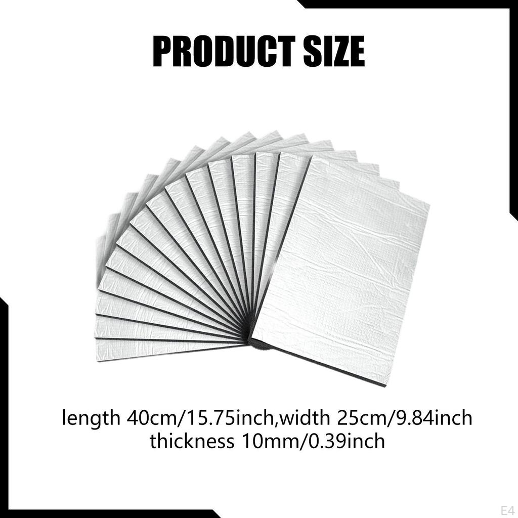 15 Stück Auto Schalldämmmatte Dämpfer Schaumstoff 25cm x 40cm Hitzeschutz Schalldämmung