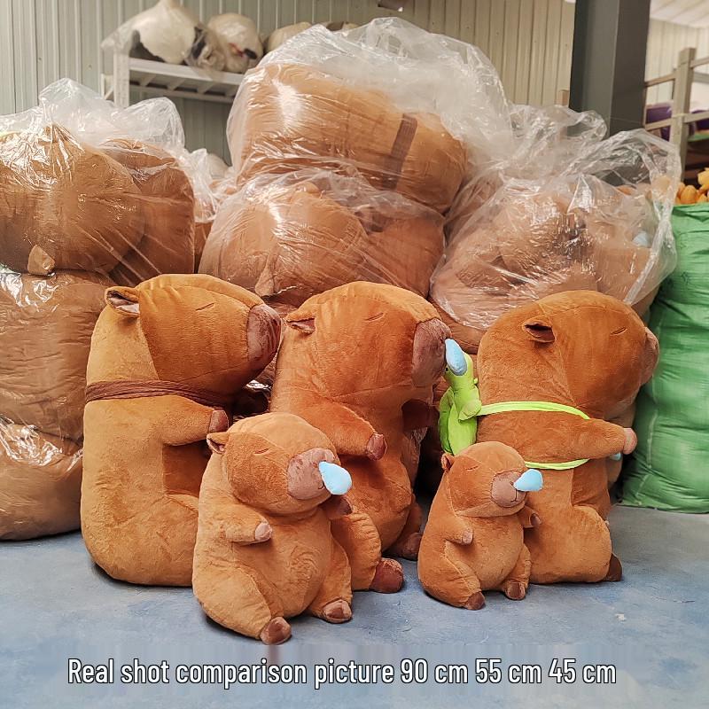Capybara Plush Keychain & Pop-it Toy Pillow Set