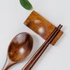 Natural Wooden Spoon With Box Handmade Wooden Fork Chopsticks Dinner Kit Kitchen Accessories