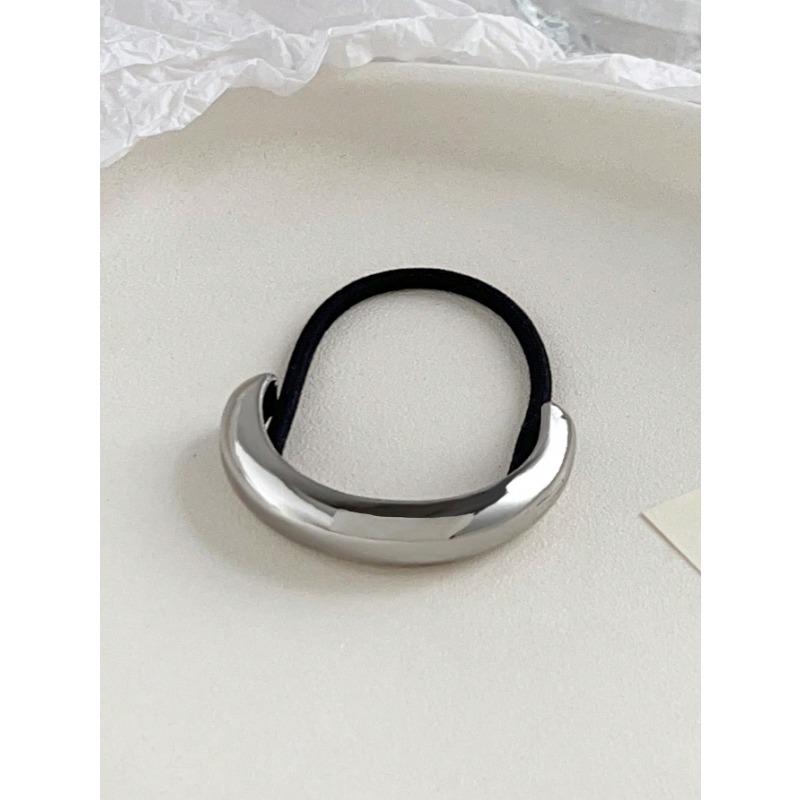 1Pcs Gold Metal Geometric Elastic Hair Ties,Ponytail Hair Cuff Wrap for Thick Thin Hair Elastic for Women Girls Hair Accessories
