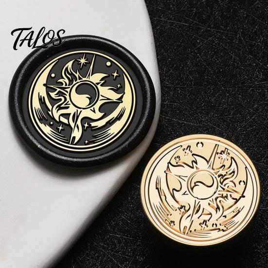 Fantasy Theme Handbook Collage Vintage European Magic Themed Wax Seal Stamp Head, Solid Brass Exquisite Artistic Craft Engraved Sealing Head