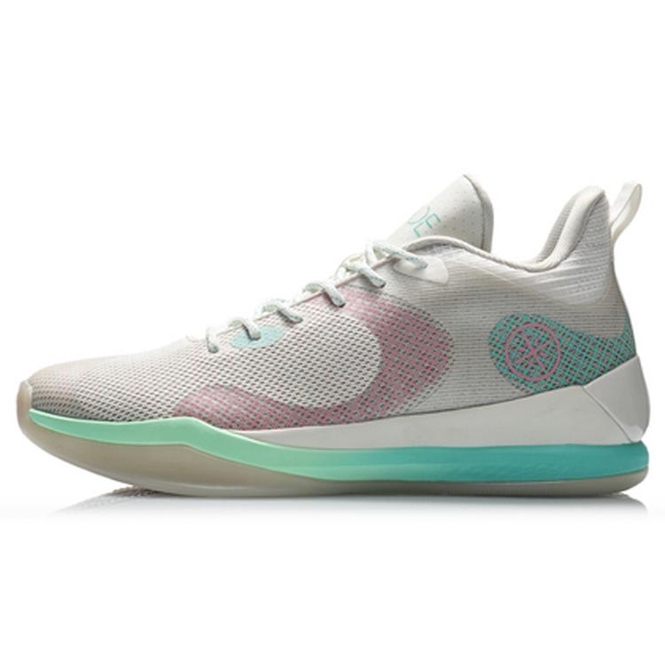

Li Ning Rebound Cushioning Lightweight Slip Resistant Low top Basketball Shoes Men s Mist White ABAQ061-3 44
