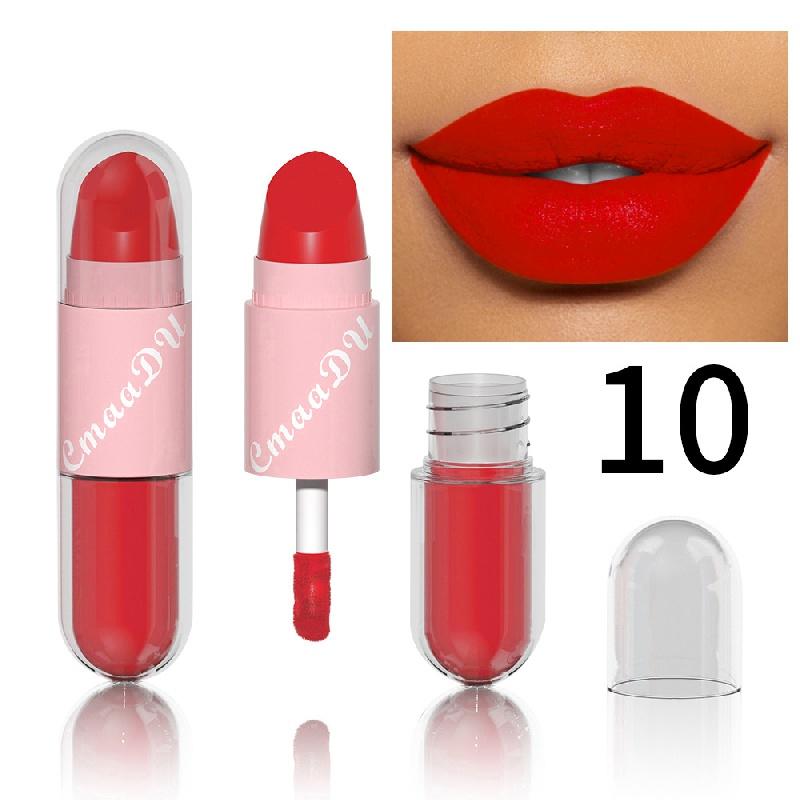 Double Head Matte Lipstick Lip Gloss Red Lipstick Waterproof Long Lasting For Halloween Masquerade COSPLAY Party Makeup Valentine's Day Gifts
