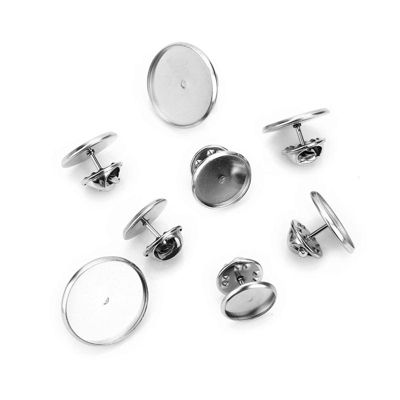 10 Σετ/Παρτίδα Βάση Καρφίτσας Brooch από Ανοξείδωτο Ατσάλι 10mm 12mm 14mm 16mm 18mm 20mm Πεταλούδα Καρφίτσα Γραβάτας Κενό Δίσκος Καρφίτσας Brooch DIY Κοσμήματα
