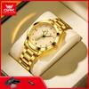 OPK 8141 Original Business Men's Watch Waterproof Luminous Stainless Steel Golden Luxury Classic Quartz Wristwatch for Man New