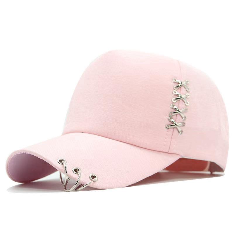 Hot Sale Unisex Y2K Cap Solide Plain Baseball Cap Outstreet Women Cross Metal Decoration Cap Female Trendy Hat
