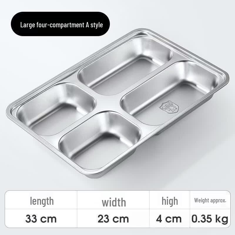 Stainless Steel 4-Compartment Plate