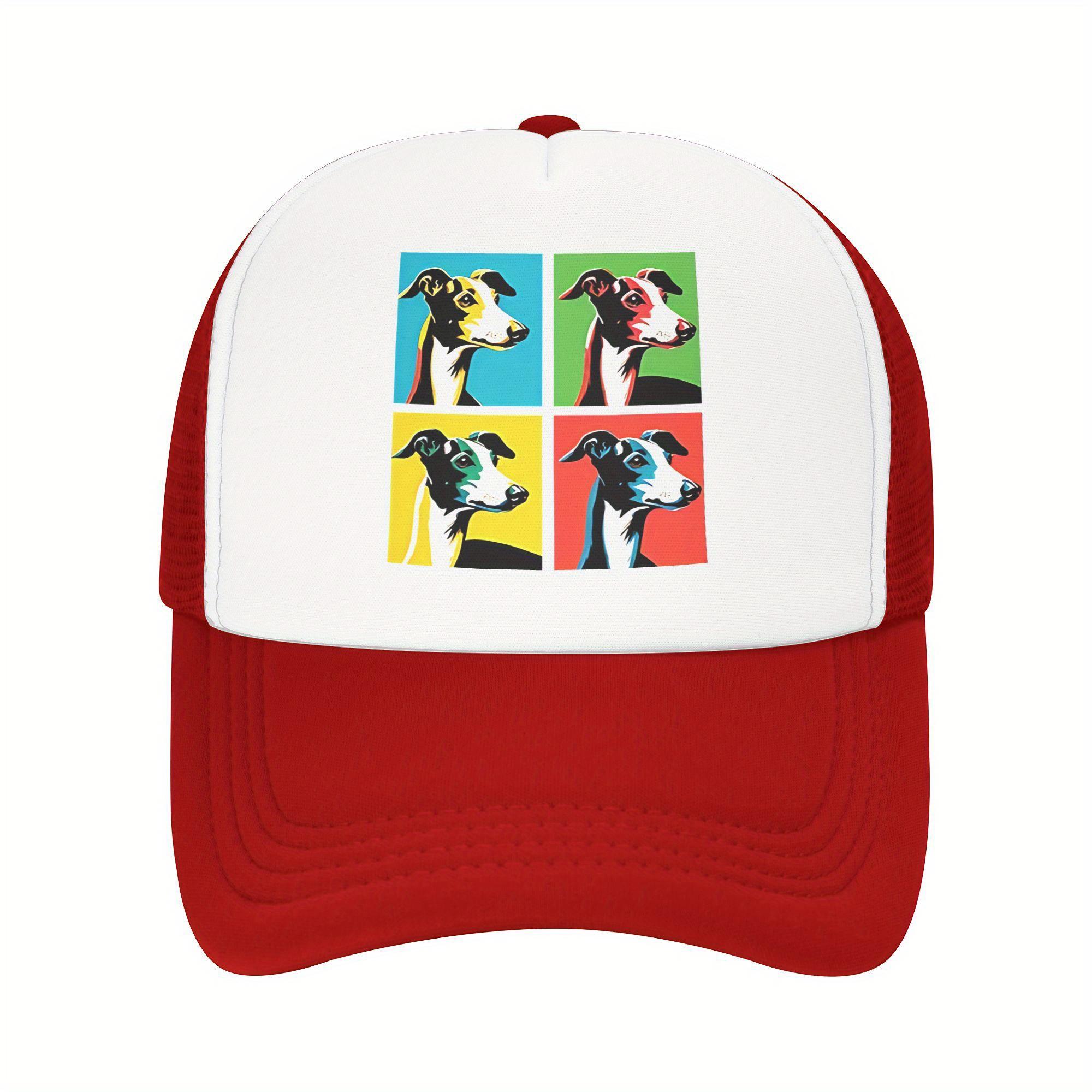 Italian Greyhound Pop Art Trucker Hat Breathable Mesh Adjustable Baseball Cap Casual Gift One Size