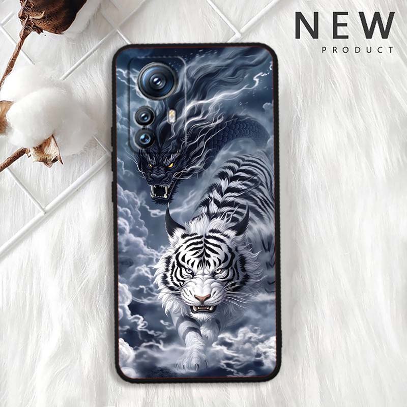 Anime Dragon Design For Xiaomi Mi 15 14 13 13T 12 12T 12S 11 11i 11T Pro Ultra Lite 5G Black Soft Phone Case