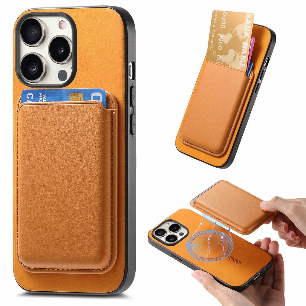 B2 For iPhone 16 Pro Case Detachable Magnetic Card Bag Leather+TPU Phone Cover