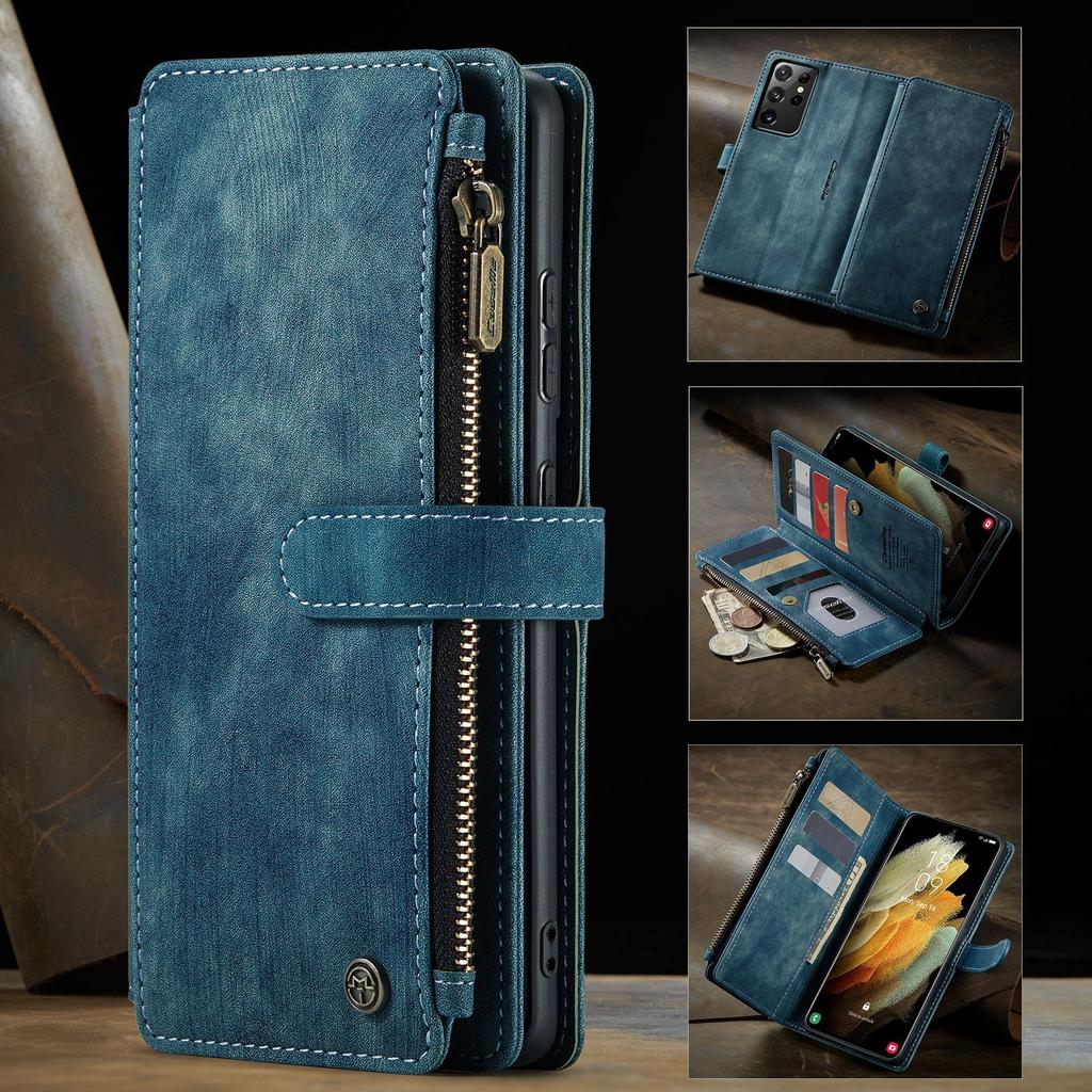 Suitable for Samsung S21Ultra phone case, A52 phone leather case, Note20 retro wallet leather case, S20FE