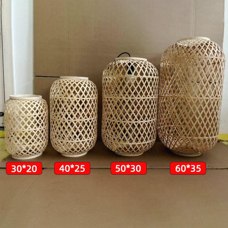 Bamboo Woven Retro Lantern - Handcrafted Cage Pendant Light for Chinese Teahouse, Restaurant, or Hotel Decor
