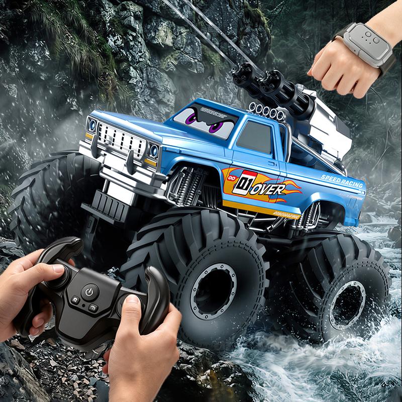 Jjrc Rc Truck Water Gun Amphibious Car Q245Pro Remote Control Climbing Off-Road Stunt With Gesture Vehicle Waterproof Summer Toy