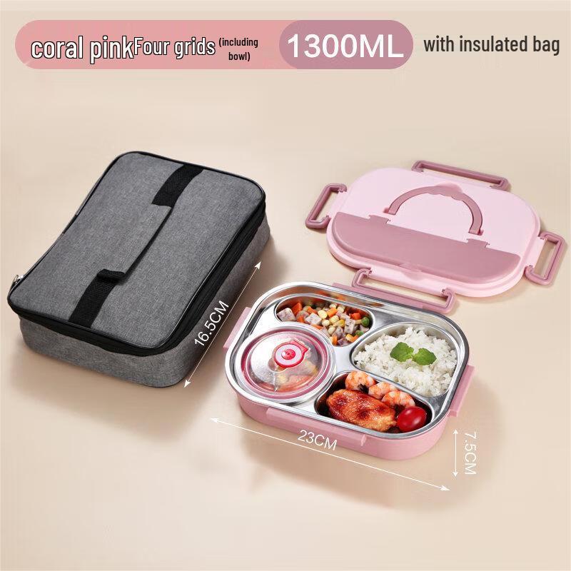Kids Portable 304 Stainless Steel Divided Lunch Box