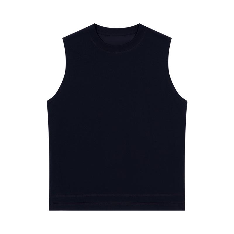 Plus Size Korean Style Sleeveless T-shirt: Summer Cooling, Loose Fit, Solid Color, Underarm Coverage