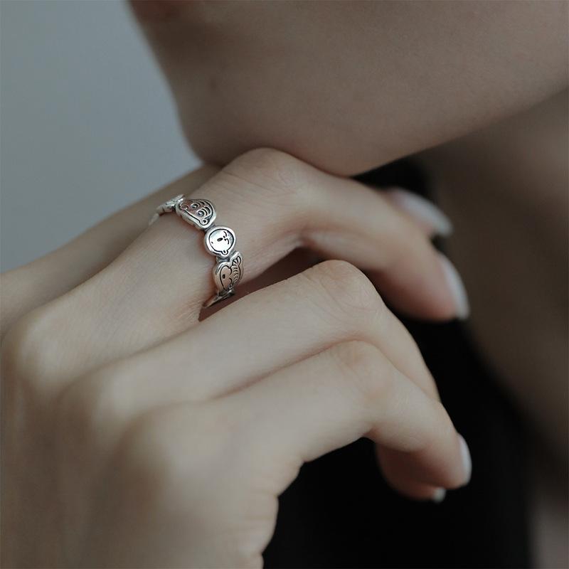 Character Unique Cartoon Ring For Women In Fashionable Ins Style With Adjustable Fit