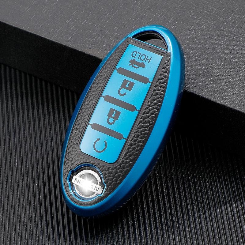 Leather Pattern Key Bag Is Suitable for 13-20 Nissan Teana Key Sets, and Nissan 12 Duke Car High-end Cases.