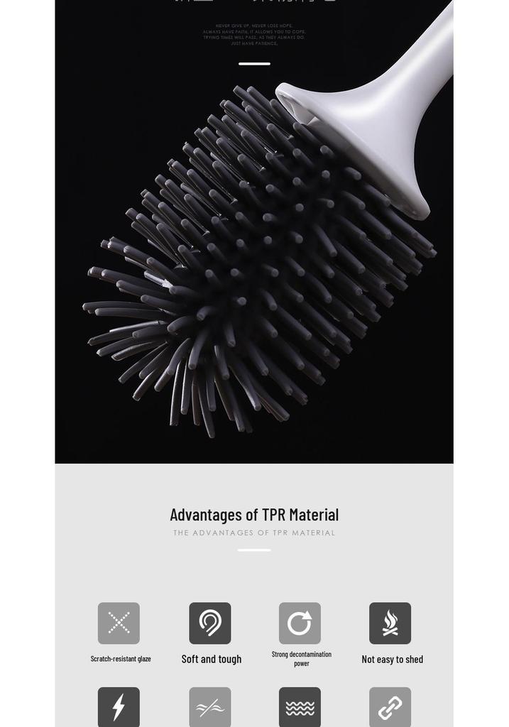 Wall-Mounted Soft Bristle Toilet Brush with Long Handle for Easy Bathroom Floor Cleaning