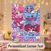 Custom Personalized Tapestry,Poppy Playtime Print Custom Name Text Wall Art Hanging for Bedroom