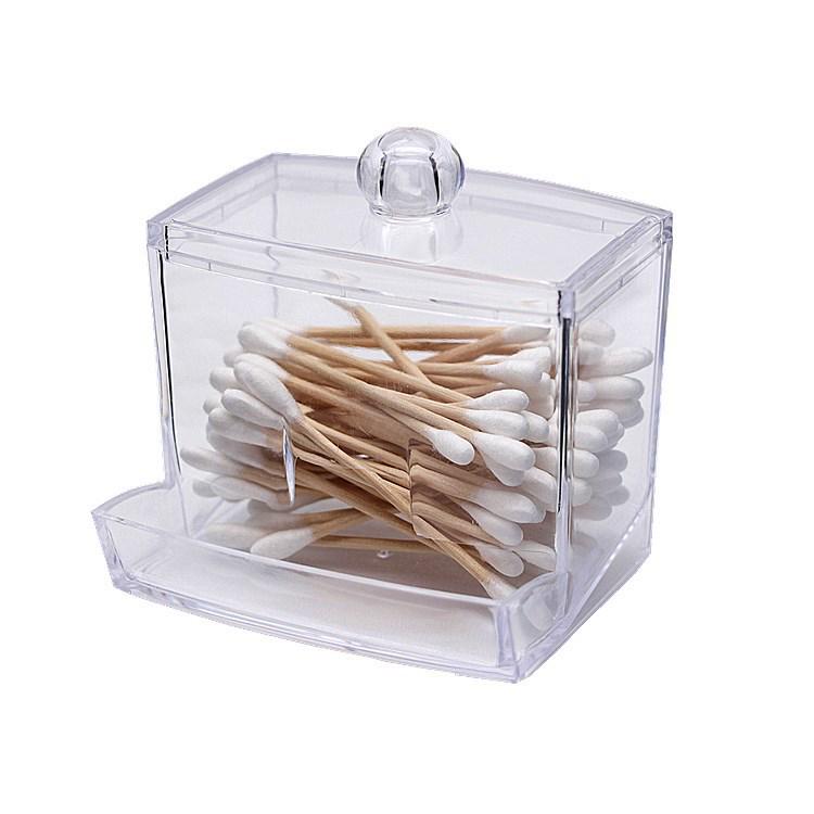 Cotton Swab & Cosmetic Storage Box - Transparent Acrylic Jewelry & Hairpin Organizer