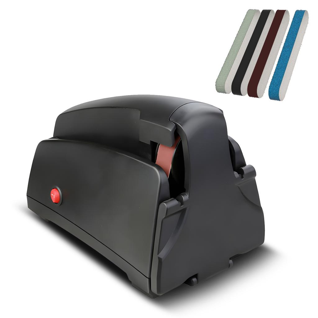 Electric Knife Sharpener for Kitchen Knives with 120/320/600/1000 Grit Sharpening Belt and Cleaning